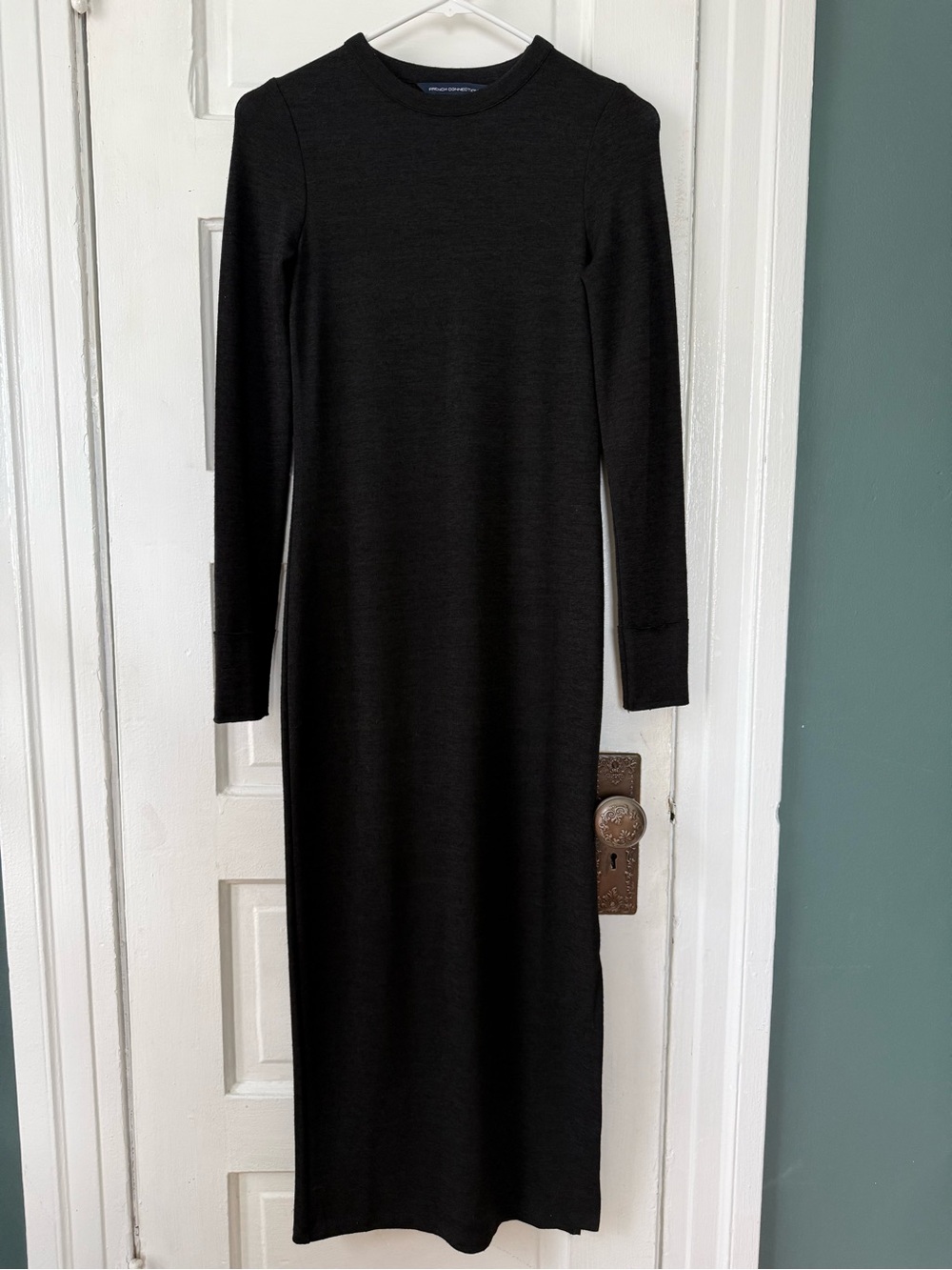 French Connection Black Long-Sleeve Maxi Dress
